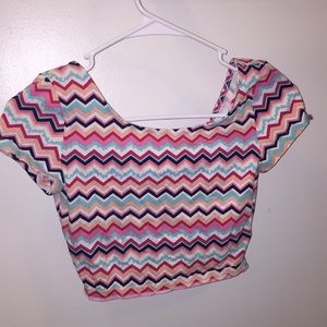 NWOT Crop Top with Chevron/Zig Zag